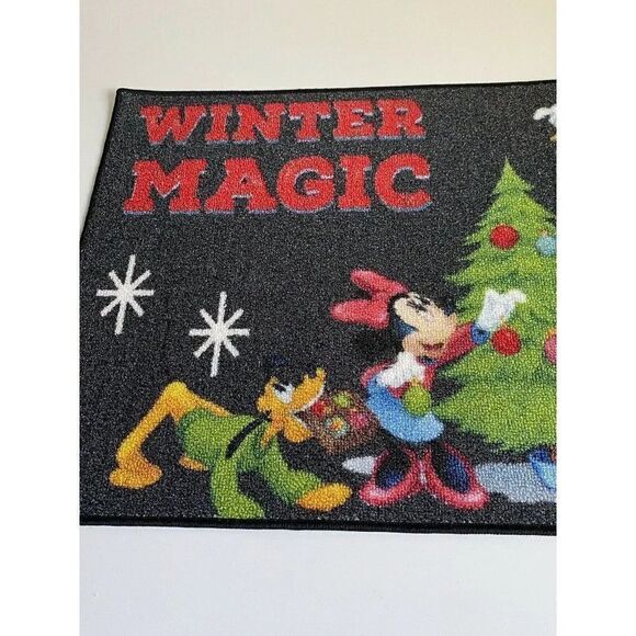 Disney Christmas Mickey Minnie Pluto Goofy Donald Winter Magic Accent Rug 20x32” - Picture 2 of 7